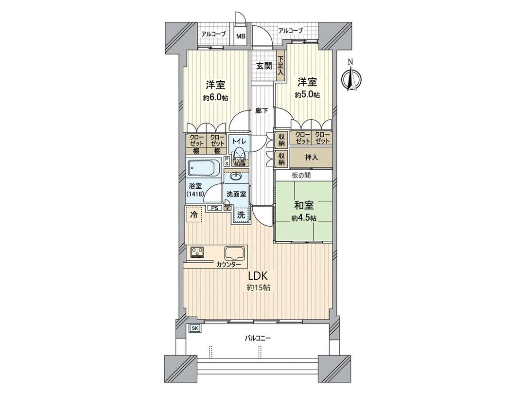 3LDK Apartment for Sale in Fukushima, Osaka City - Thumbnail 3