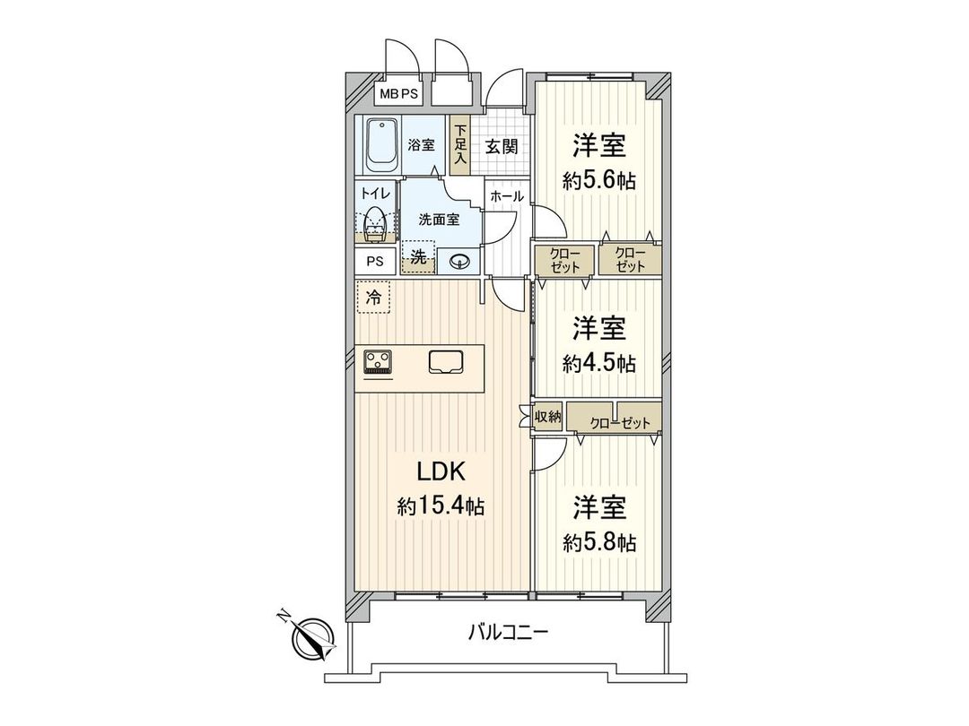 Renovated 3LDK Apartment in Hakata Ward, Fukuoka City - Thumbnail 3