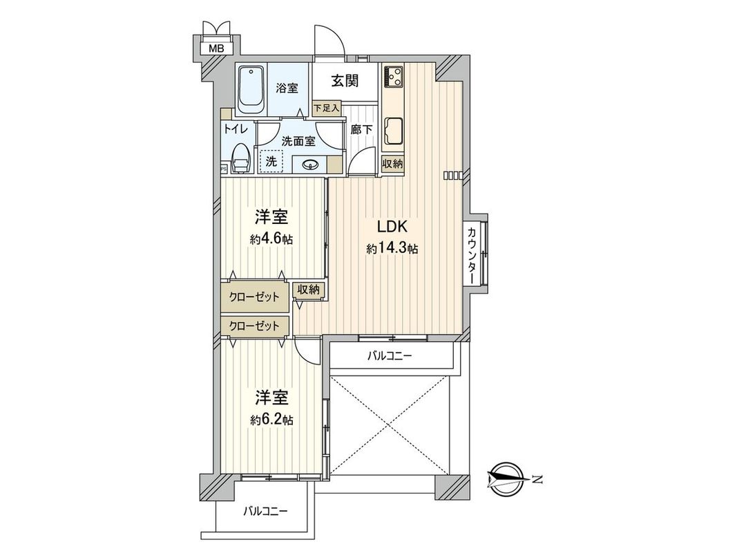 Renovated 2LDK Apartment in Nishinari Ward, Osaka - 56.52 sqm - Thumbnail 3