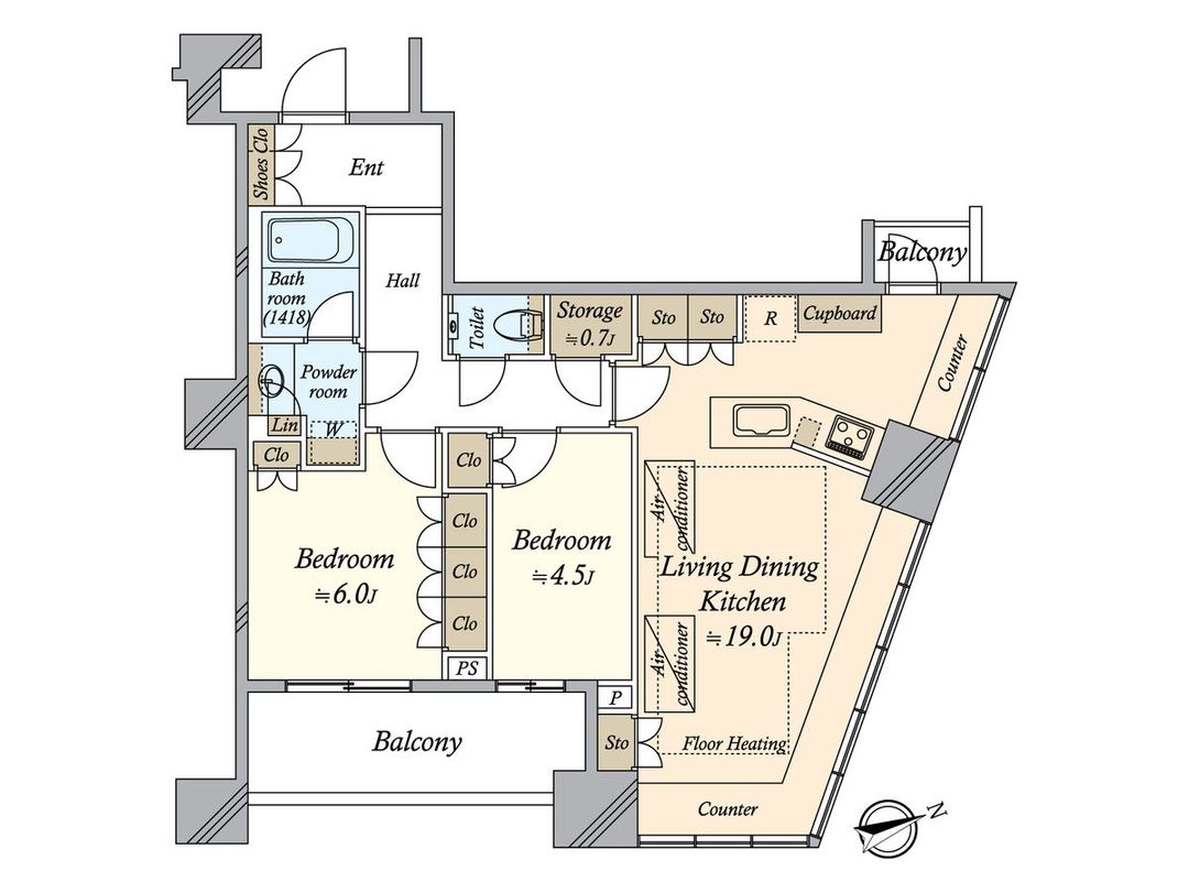 2LDK Apartment in Park Tower Kachidoki South, Tokyo - Thumbnail 3