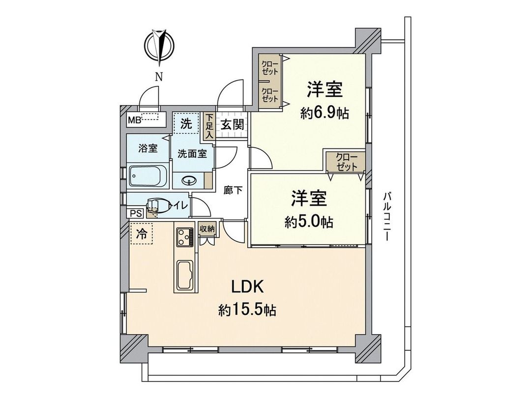 Renovated 2LDK Apartment in Higashi-ku, Fukuoka - Thumbnail 3