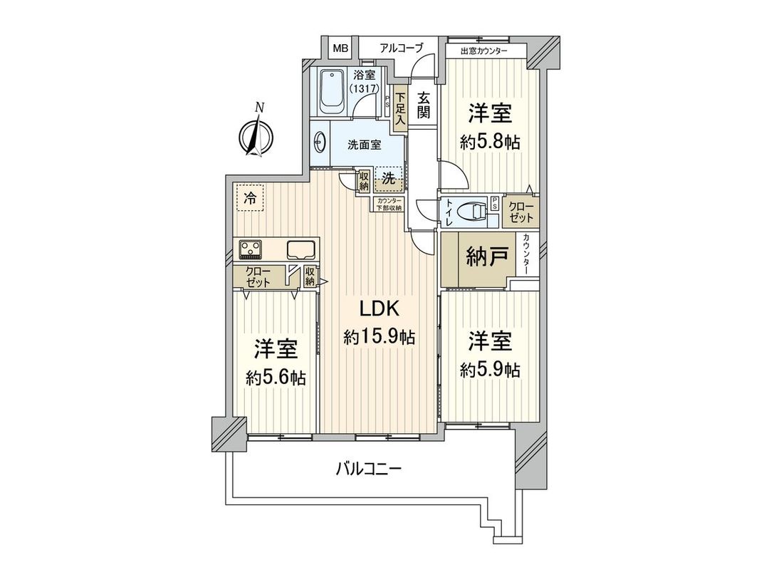 3LDK Apartment for Sale in Fukuoka Nishi Ward 73.6sqm - Thumbnail 3
