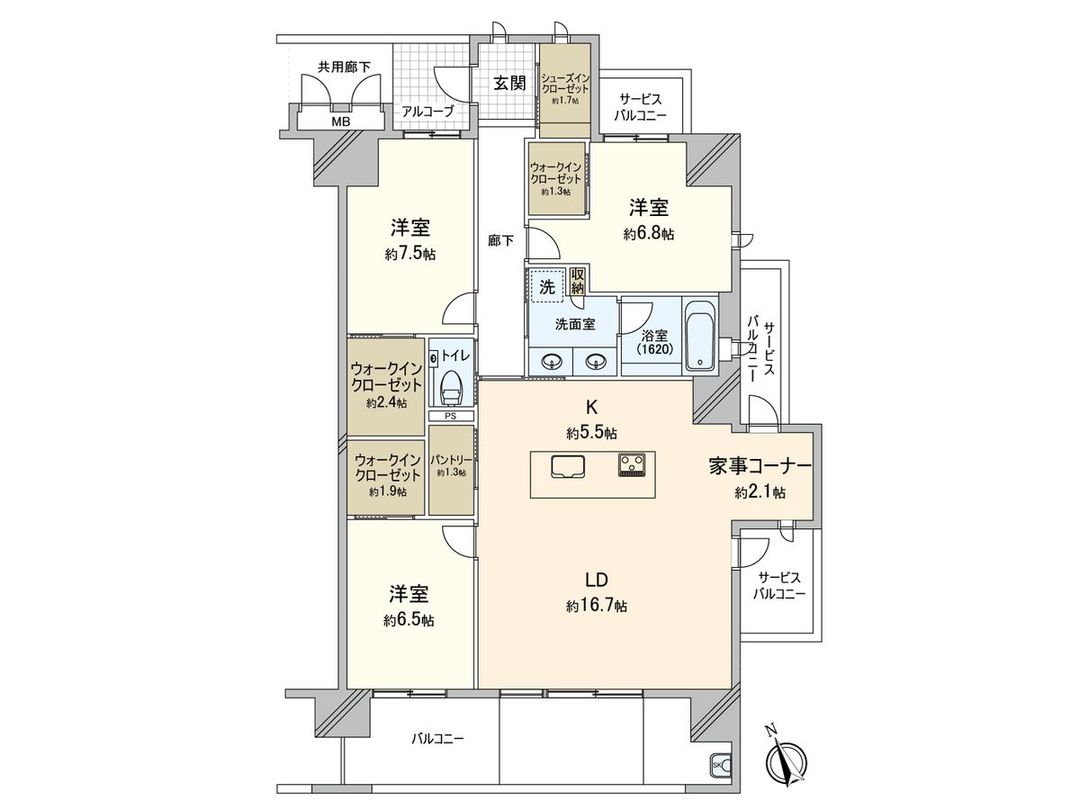 3LDK Apartment for Sale in Okayama City, 107.93 sqm - Thumbnail 3