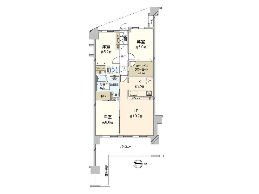 Crest Form Yokohama Rivasis 3LDK Apartment for Sale in Yokohama - Thumbnail 3