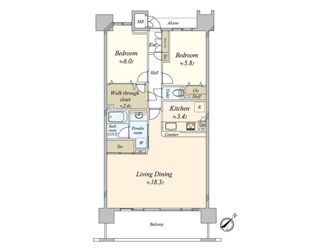 2LDK Apartment for Sale in Kanagawa Ward, Yokohama - Thumbnail 2