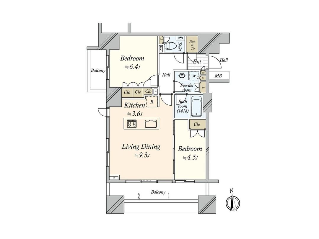 Qualia Shibuya Kannan Flats 2LDK Apartment for Sale in Tokyo - Thumbnail 2