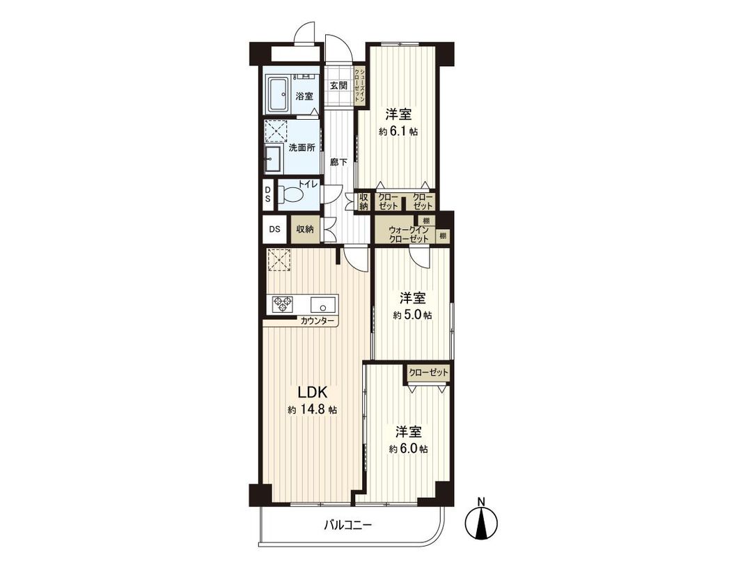 Renovated 3LDK Apartment in Kobe Chuo Ward 74sqm - Thumbnail 3