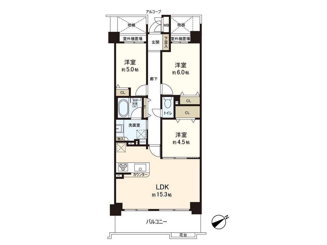 3LDK Apartment for Sale in Nakanojima, Kawasaki - 71.49 sqm - Thumbnail 3