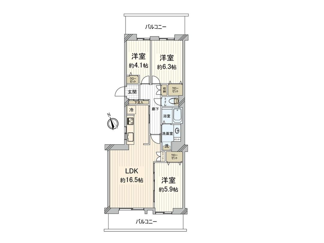 3LDK Resale Apartment in Hakozaki, Higashi-ku, Fukuoka City - Thumbnail 3