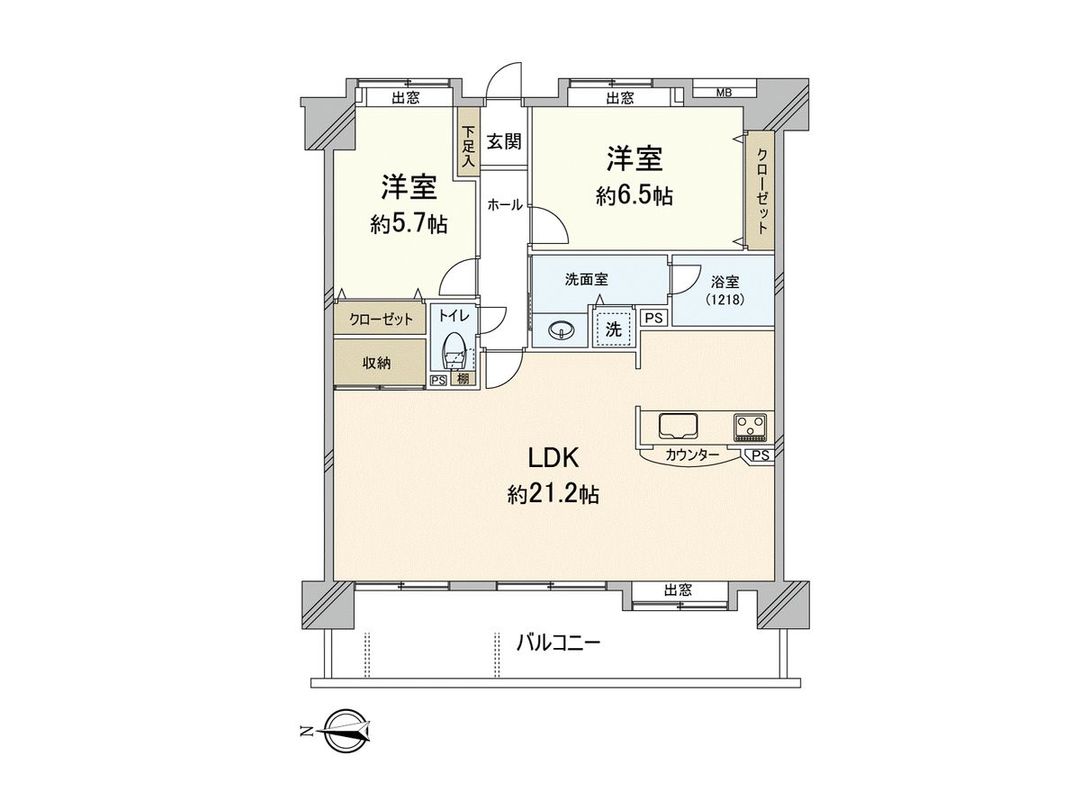 2LDK Apartment for Sale in Chuo-ku, Fukuoka, 72.6 sqm - Thumbnail 3
