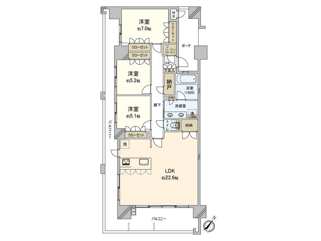3SLDK Apartment for Sale in Onojo City, Fukuoka - Thumbnail 3