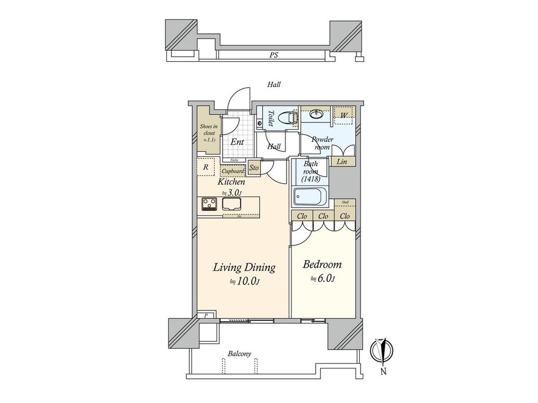 1LDK Apartment in HARUMI FLAG Sun Village T Tower, Chuo, Tokyo - Thumbnail 3