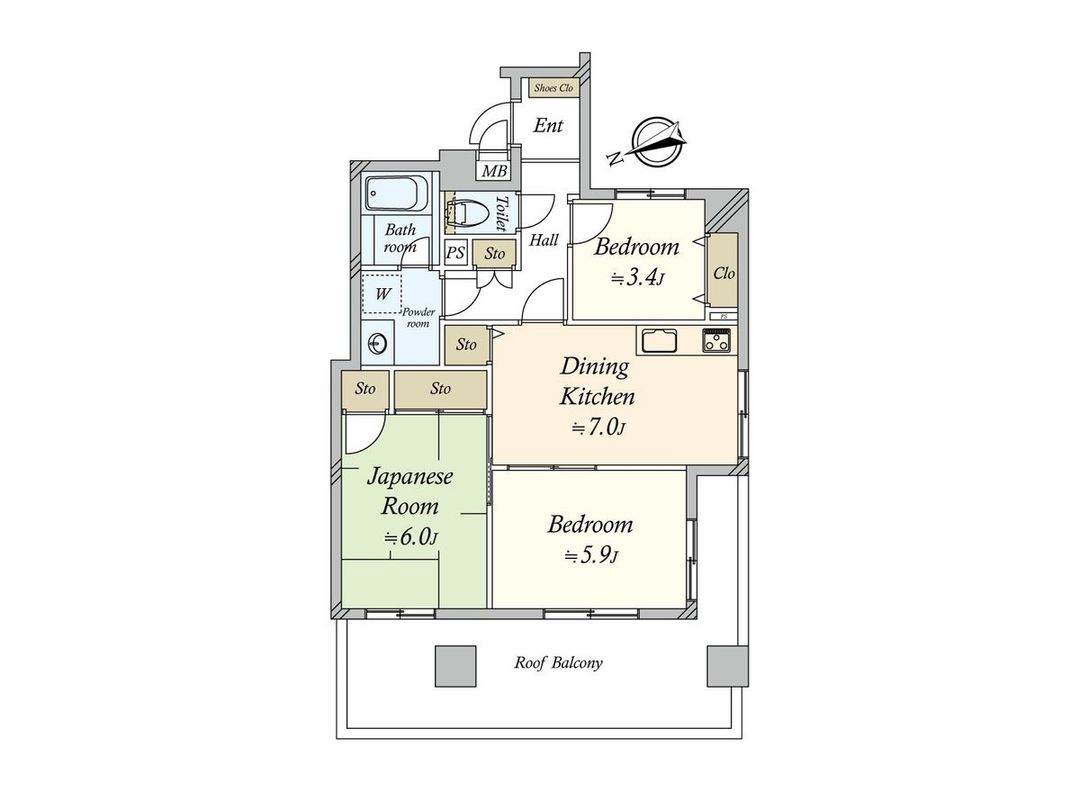 Renovated 3DK Apartment in Gran City Sakuragicho, Yokohama - Thumbnail 3