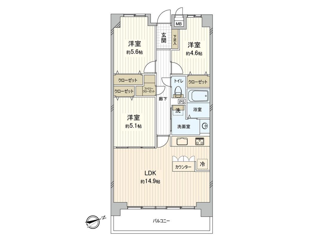 Renovated 3LDK Apartment for Sale in Higashi-ku, Hiroshima - Thumbnail 3