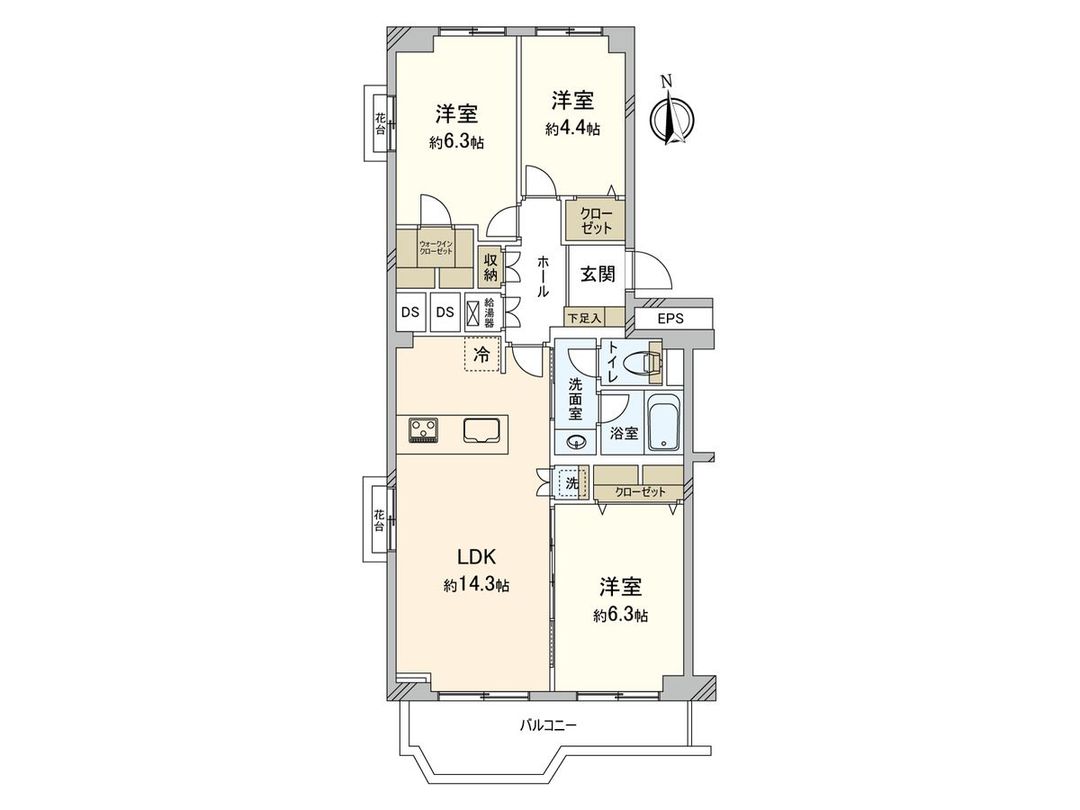 Renovated 3LDK Apartment for Sale in Dolf Aobadai, Yokohama - Thumbnail 3