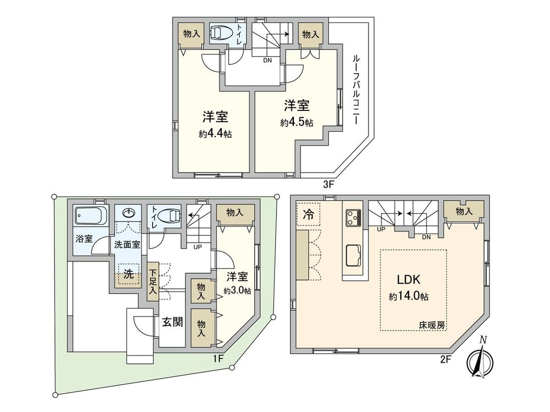 Modern 3LDK House in Yoyogi, Shibuya, Tokyo - 67.71 sqm - Thumbnail 3