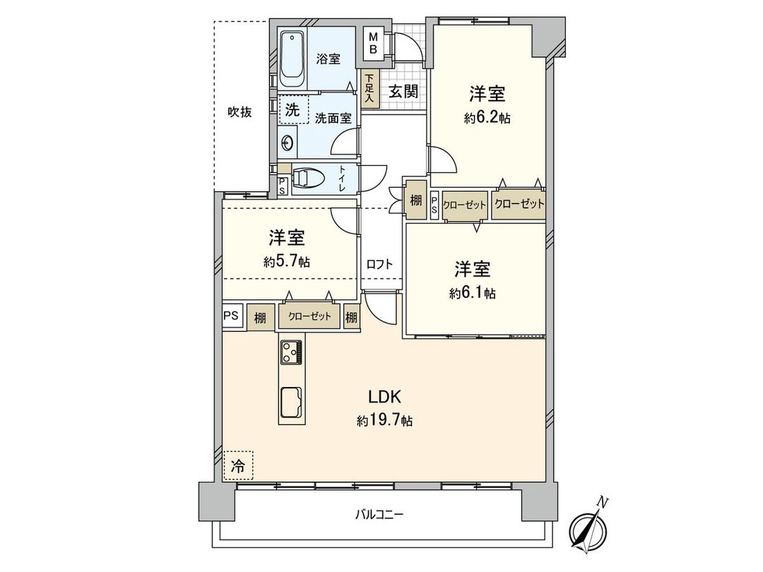 3LDK Apartment for Sale in Minami Ward, Fukuoka City - Thumbnail 3