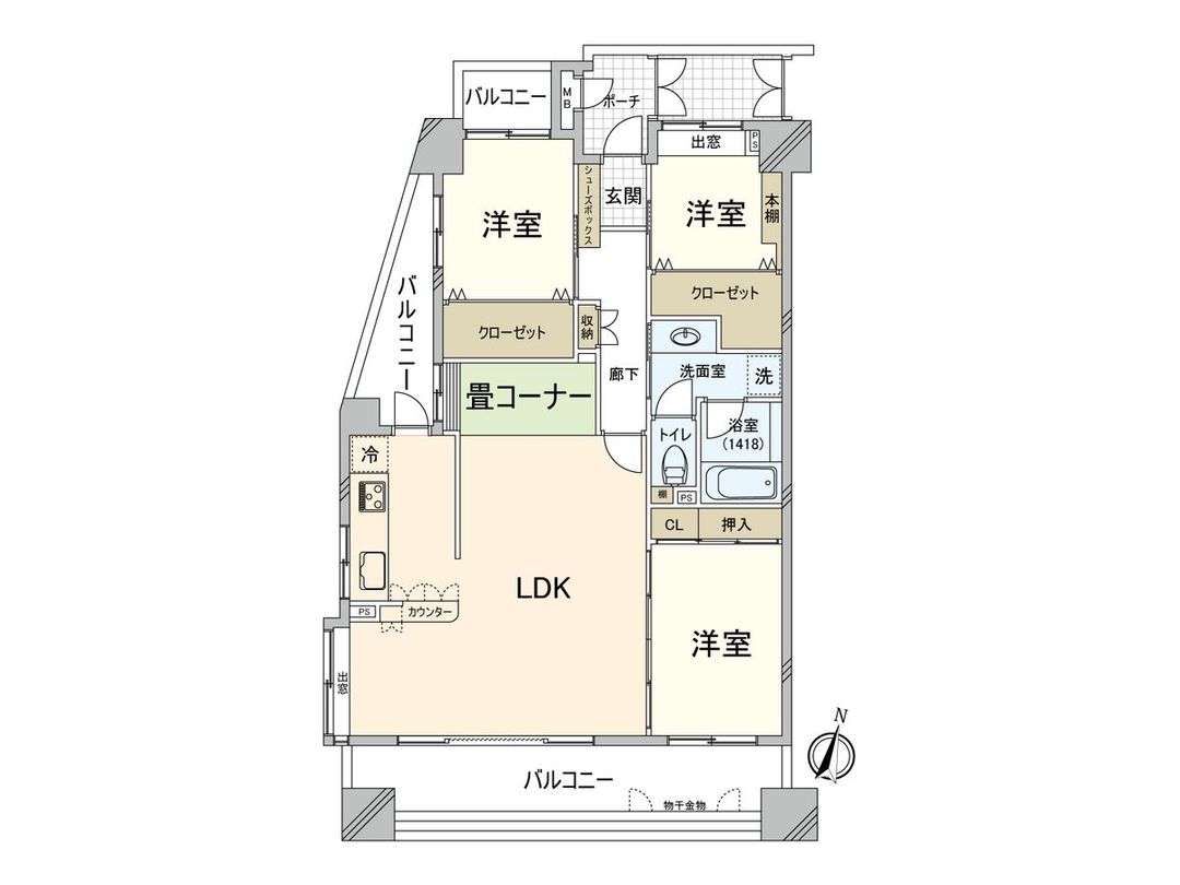 3LDK Apartment for Sale Near Ohori Park, Chuo Ward, Fukuoka - Thumbnail 3