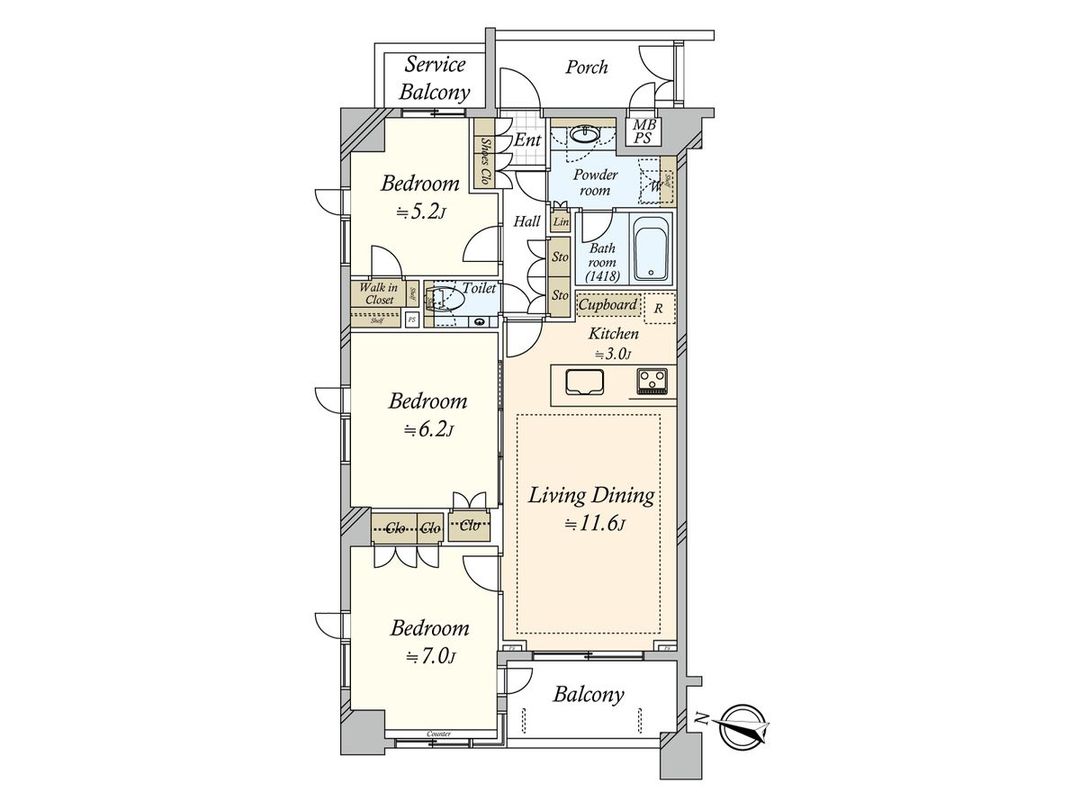3LDK Apartment for Sale in Setagaya, Tokyo - Mast Residence - Thumbnail 3