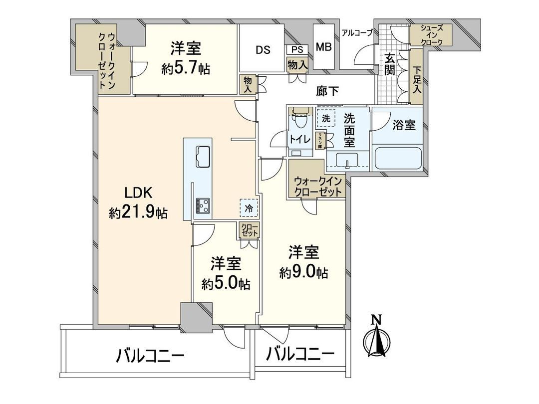 100.26 sqm 3LDK Apartment in Cielia Tower Osaka Horie - Thumbnail 3