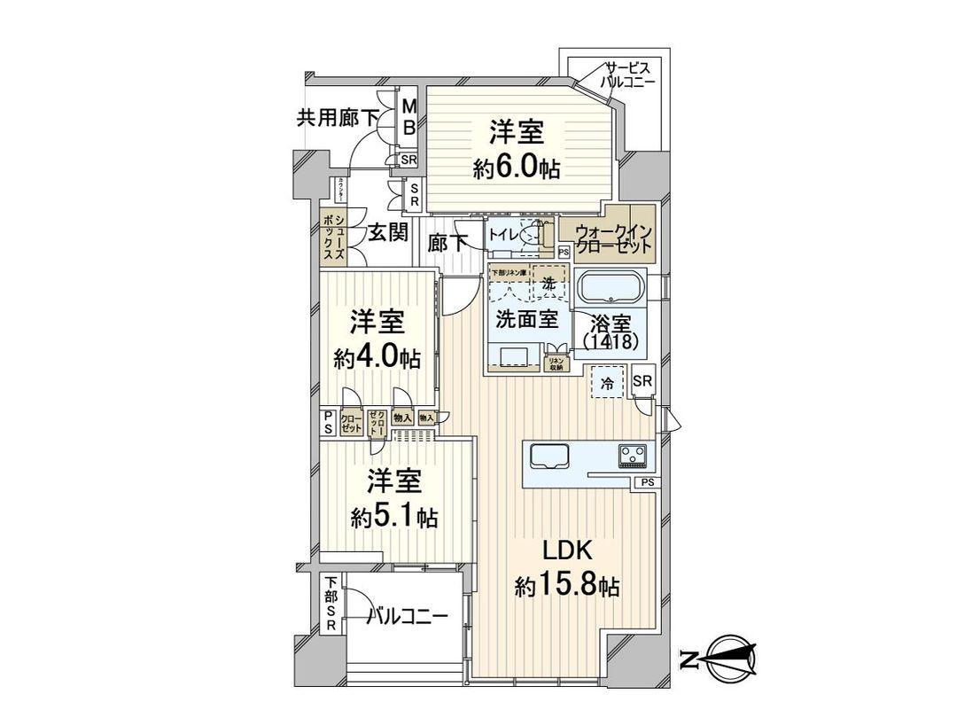 New 3LDK Apartment in River Garden Tennoji, Osaka - Thumbnail 3