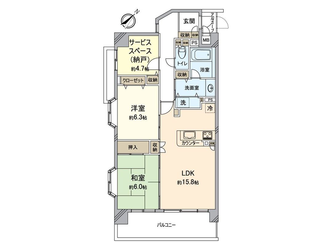 2SLDK Apartment for Sale in Tachikawa, Tokyo - Serute City-O - Thumbnail 3