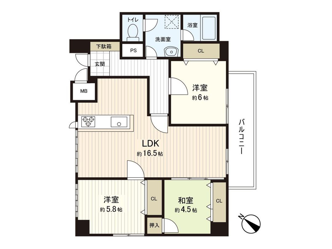 3LDK Apartment for Sale in Chuo-ku, Kobe near Shin-Kobe Station - Thumbnail 3