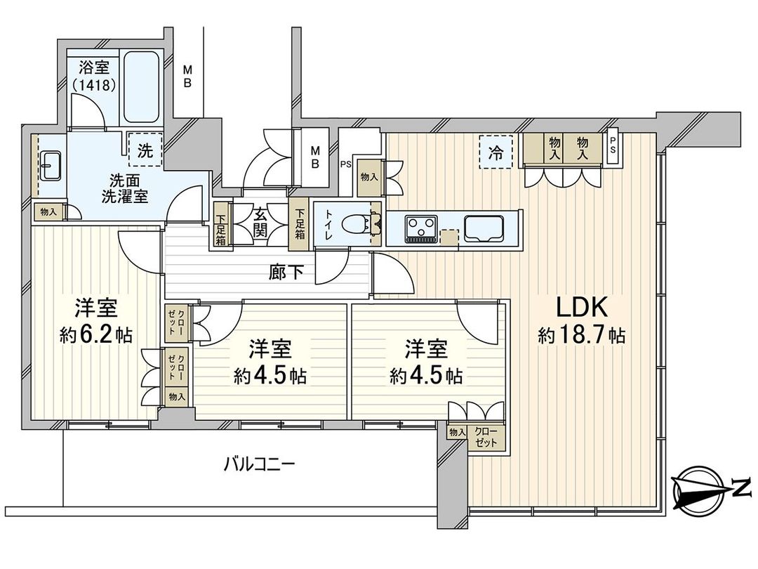 3LDK Apartment in Geo Tower Minami-Horie, Osaka - Thumbnail 3