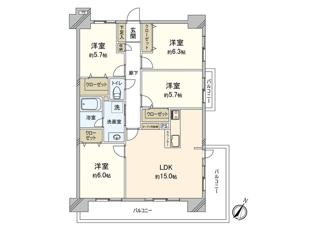 4LDK Apartment for Sale in Hakata-ku, Fukuoka - 83.62 sqm - Thumbnail 3
