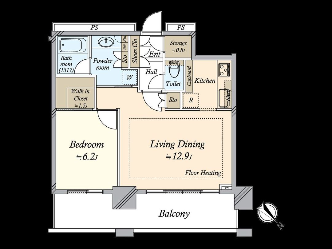The Crest Tower 1LDK Apartment in Tsukuda, Tokyo - Thumbnail 3