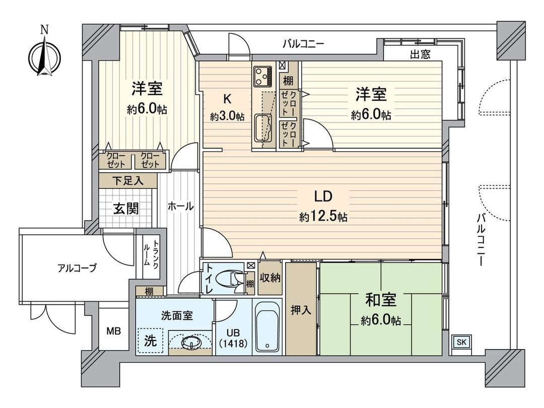 3LDK Apartment for Sale in Omote-cho, Okayama City - Thumbnail 3