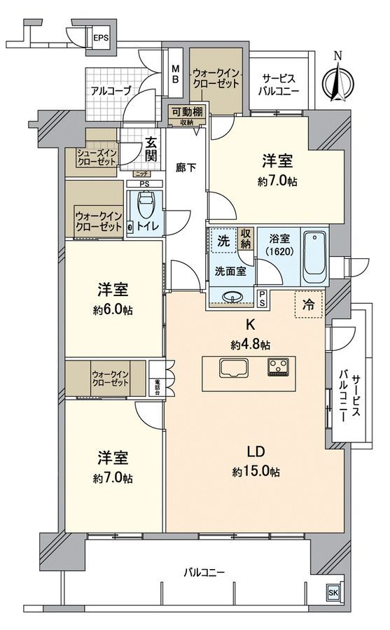 95.47sqm 3LDK Apartment for Sale in Okayama City - Thumbnail 3