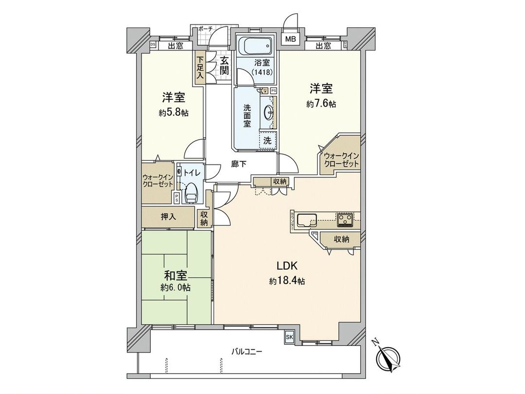3LDK Apartment for Sale in Dazaifu, Fukuoka - 86.59 sqm - Thumbnail 3