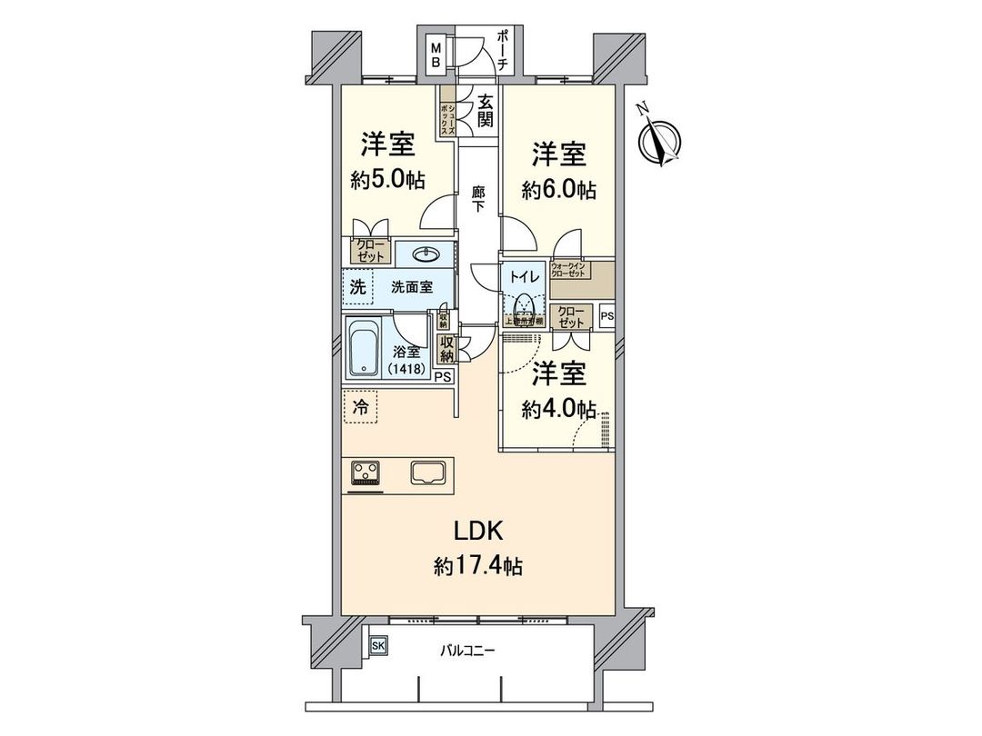 3LDK 70.18 sqm Apartment for Sale in Chihaya, Fukuoka City - Thumbnail 3