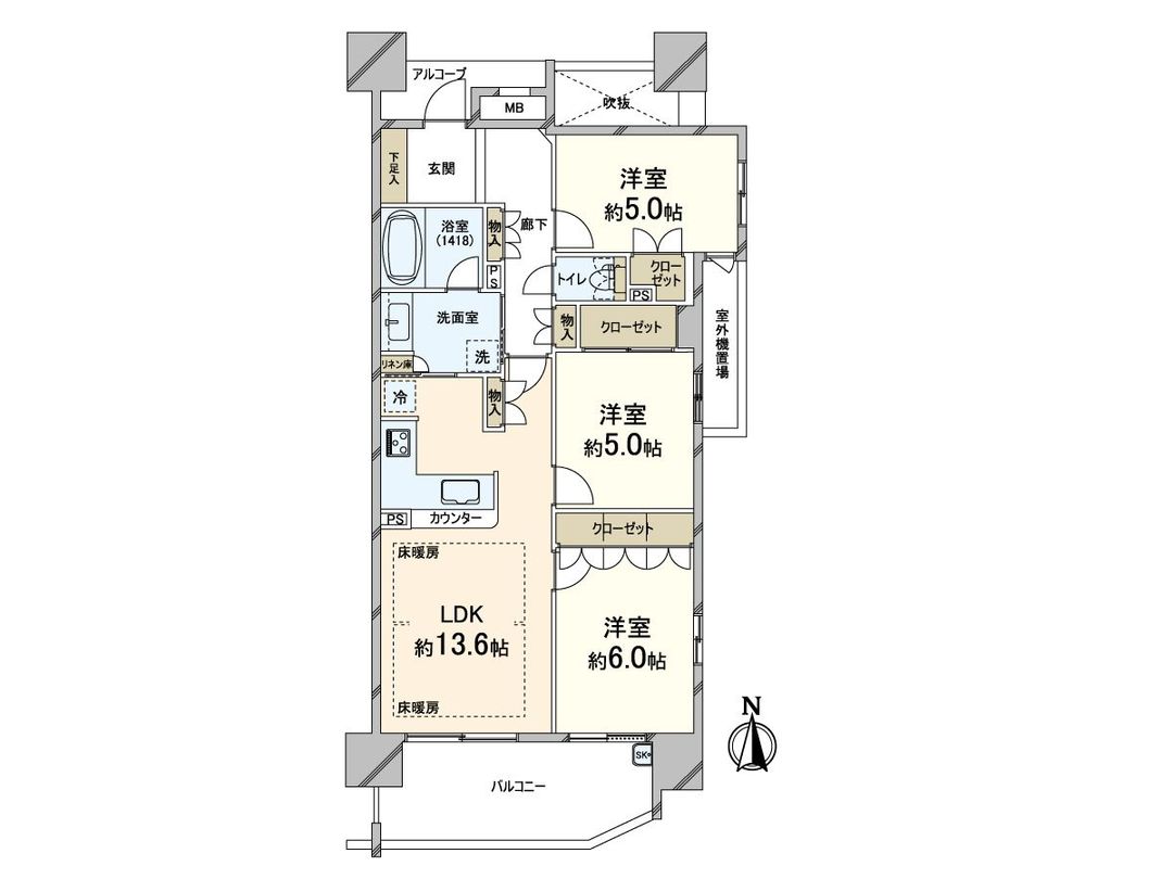 3LDK Apartment for Sale in Tennoji, Osaka - 70.02 sqm - Thumbnail 3