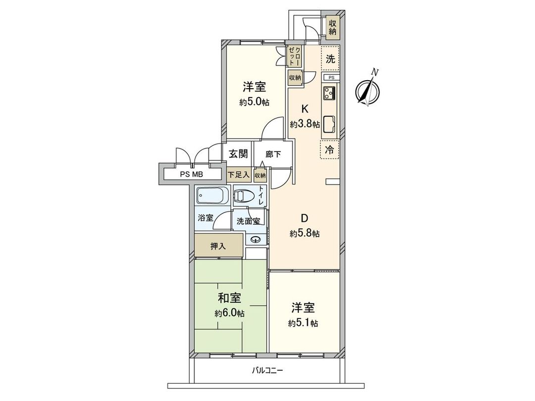 3DK Apartment for Sale in Minami Ward, Yokohama - Thumbnail 3