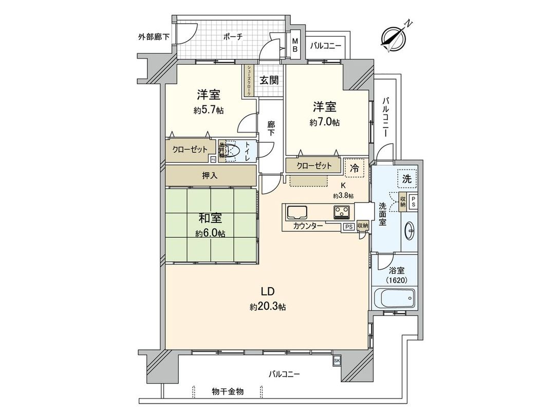 3LDK Corner Apartment with Ocean Views in Hatsukaichi, Hiroshima - Thumbnail 3