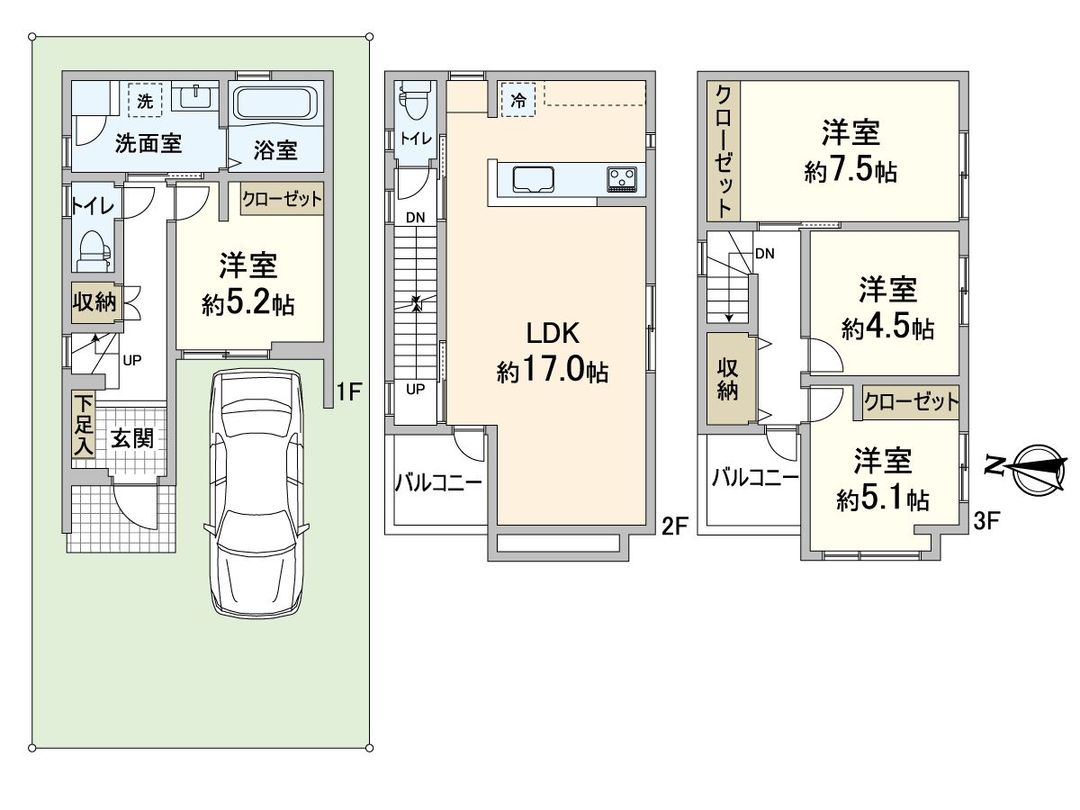 New 4LDK House 4 min from Kami-Shinjo Station, Osaka - Thumbnail 3