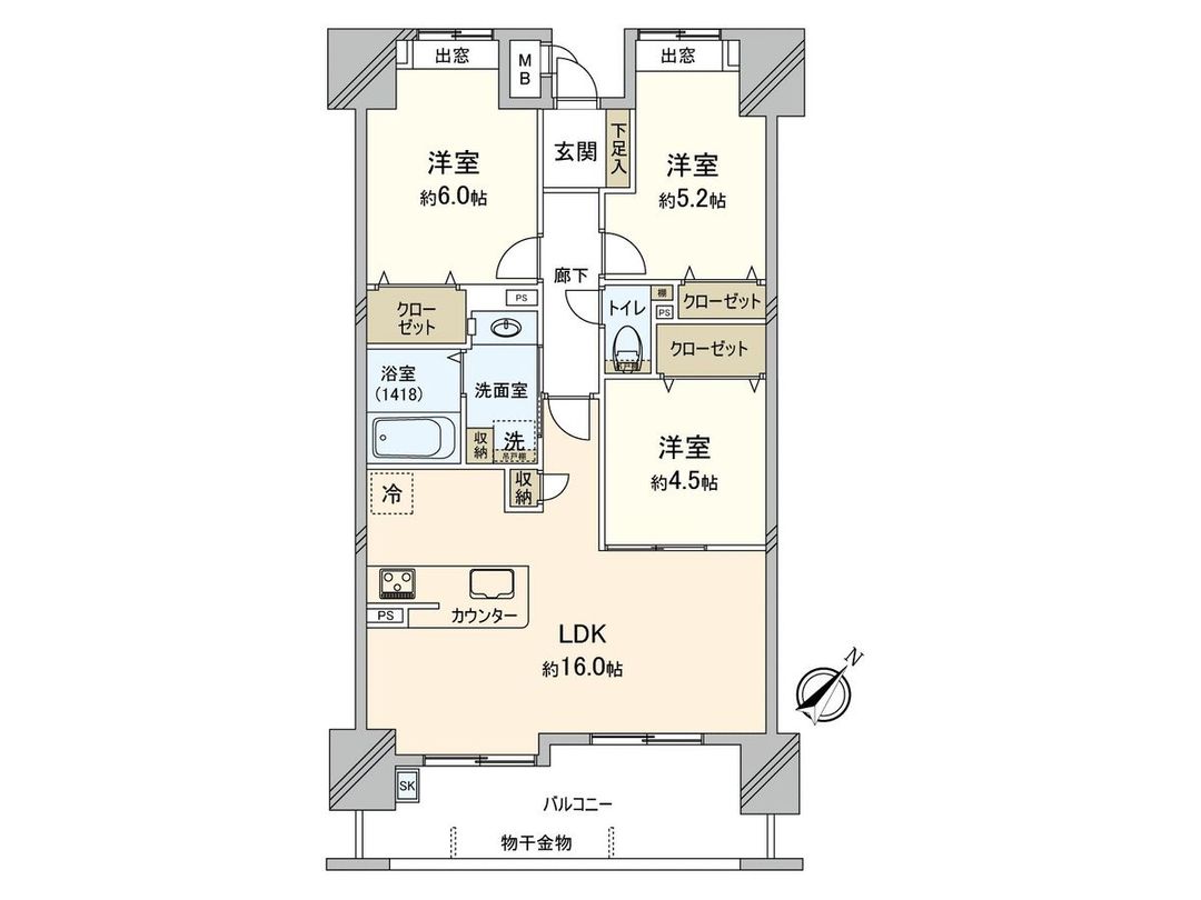 3LDK Apartment for Sale in Nakagawa City, Fukuoka - Thumbnail 3