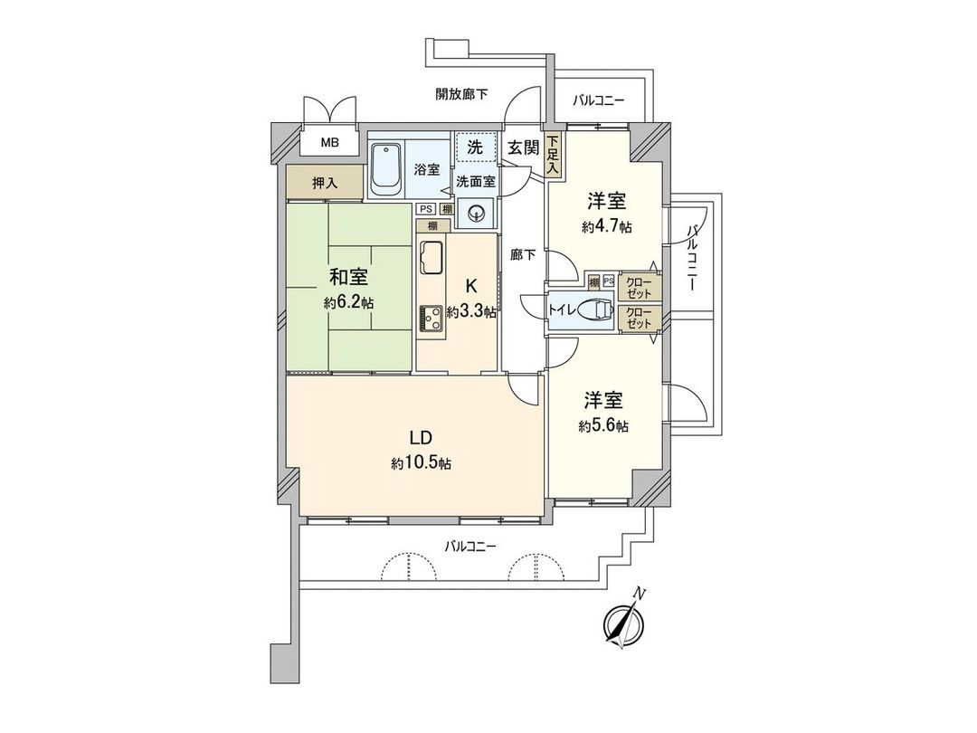 3LDK Apartment for Sale in Asakita Ward, Hiroshima – 66.11 sqm - Thumbnail 3