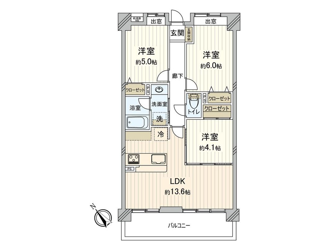 3LDK Apartment for Sale in Muromi, Sawara-ku, Fukuoka City - Thumbnail 3