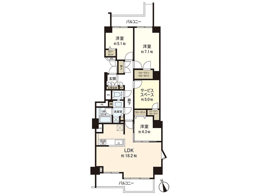 3SLDK Apartment for Sale in Nakashima, Tama-ku, Kawasaki - Thumbnail 3
