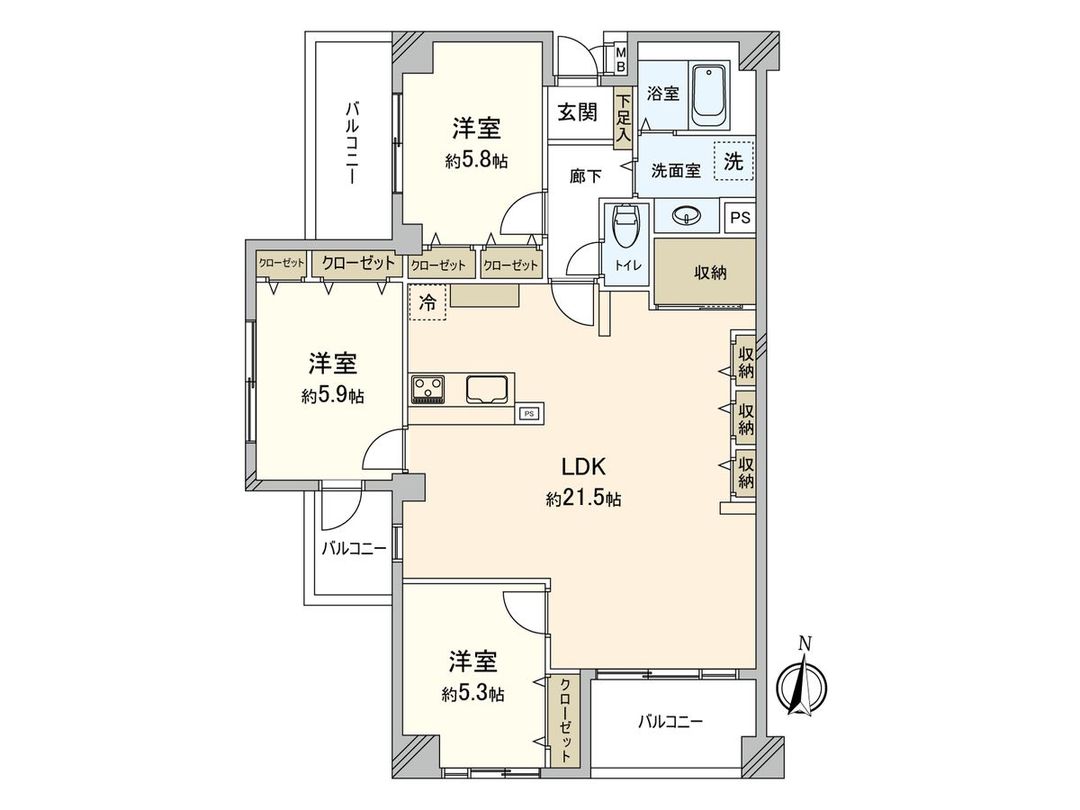 Servas Aobadai 3LDK Apartment for Sale in Yokohama - Thumbnail 3