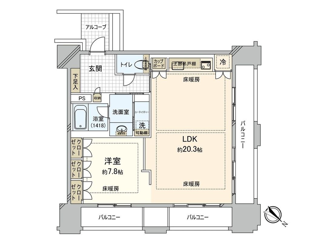 New 1LDK Apartment in Chuo-ku, Fukuoka City - Thumbnail 3