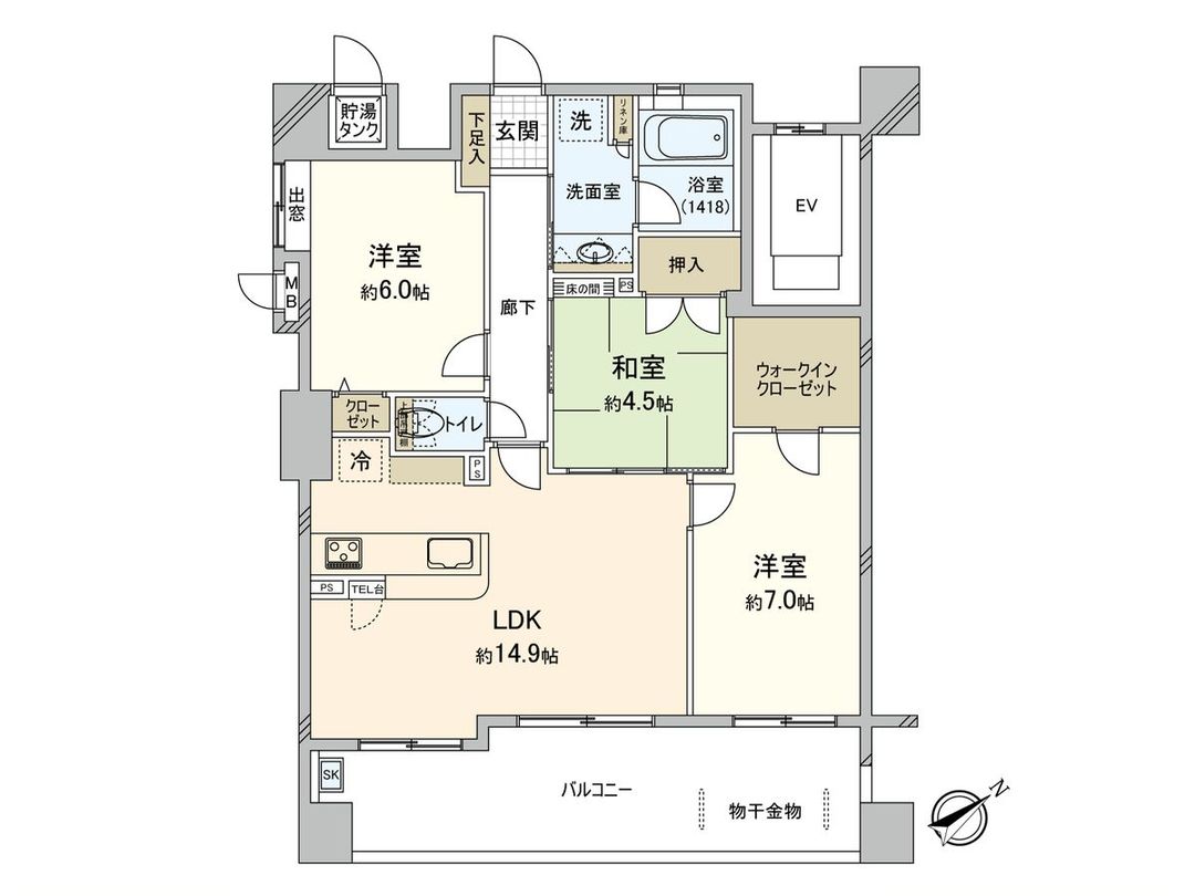 3LDK Apartment for Sale in Hakata Ward, Fukuoka - Thumbnail 3