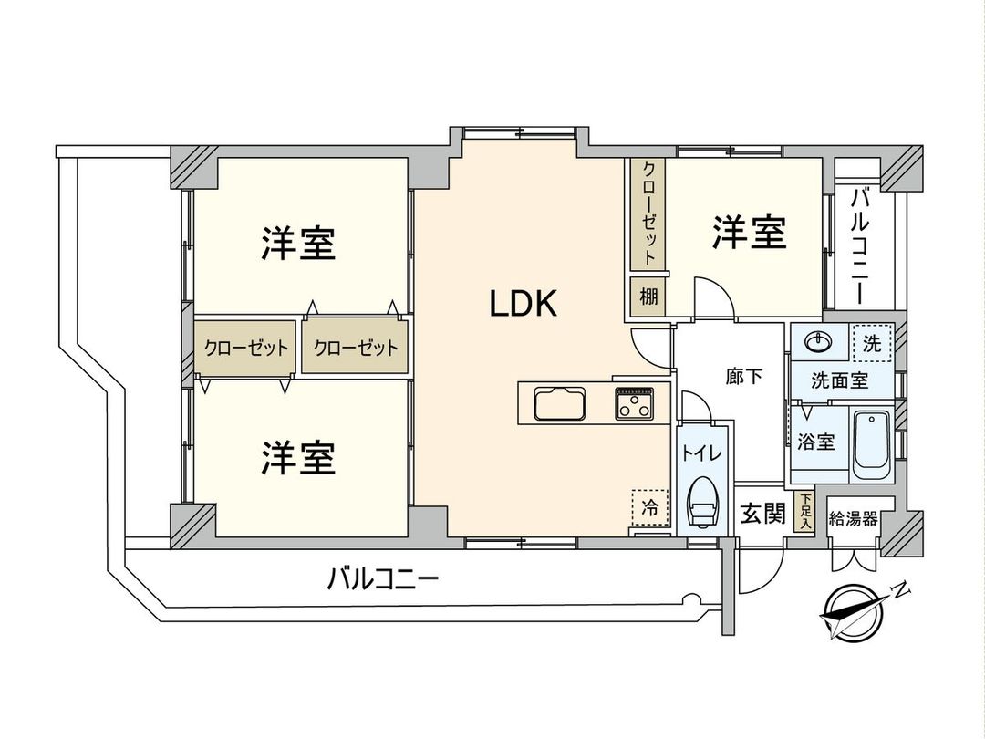 3LDK Apartment for Sale in Hakata Ward, Fukuoka City - Thumbnail 3