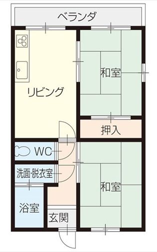 2DK Apartment for Rent in Fukuyama, Hiroshima - Thumbnail 2