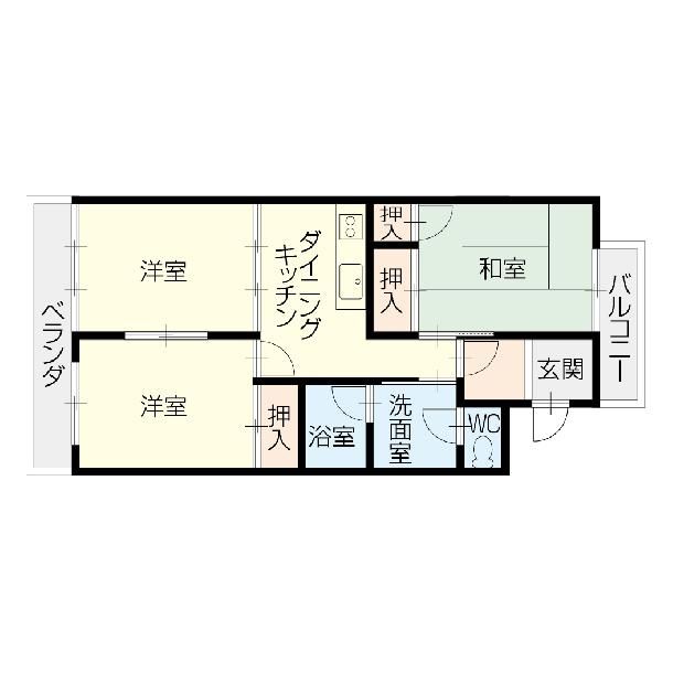 3DK Apartment for Rent in Fukuyama, Hiroshima - 77.84 sqm - Thumbnail 2