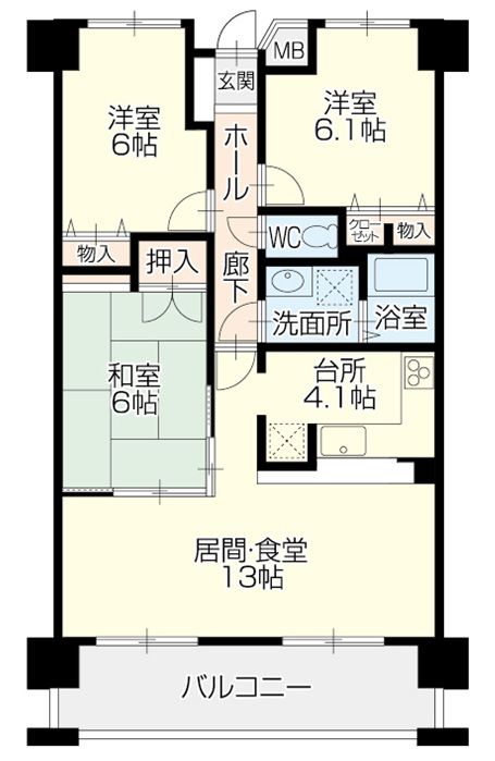 3LDK Apartment for Sale in Fukuyama, Hiroshima - Thumbnail 2