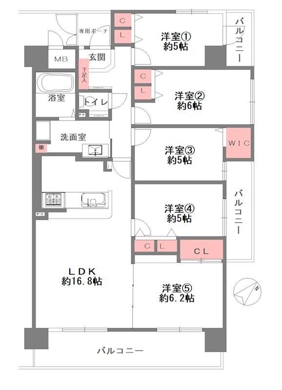 5LDK Apartment for Sale in Yao, Osaka - Famille Heights Yao A - Thumbnail 3